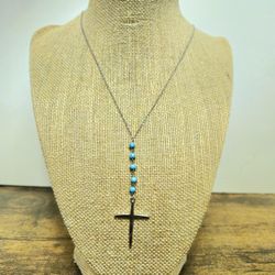 Sterling Silver Turquoise Cross