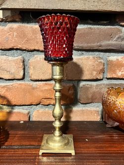 Vintage Brass Candle holder and votive