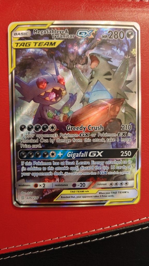 Pokemon MegaSableye & Tyranitar GX Alt Rare Card