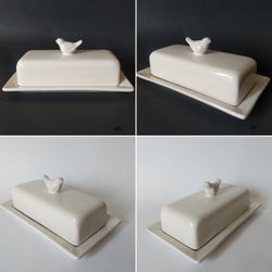 Sur La Table White Bird Butter Dish