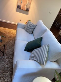 White Fabric Sofa Couch