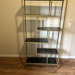 Beautiful Metal Stand With Smoked Glass Shelves