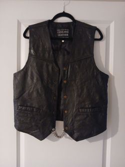 Leather Bikers Vest Large