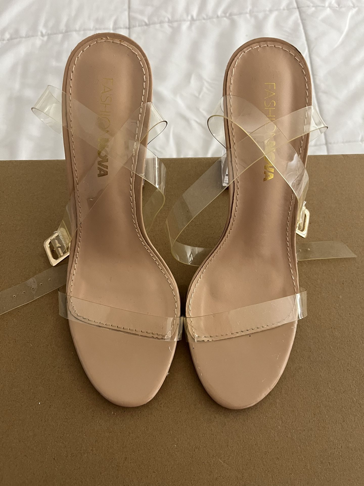 Clear Strap Heels - Women Size 6.5