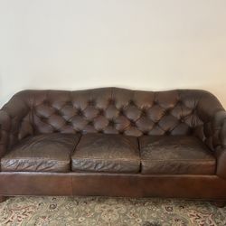 Brown Leather Sofa- Free! Must Go Today! 