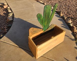 Handcrafted Cedar & Plywood Cactus Planter Box