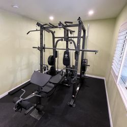 Vesta Fitness Smith Machine 1001 w/Bench Attachment | 230lb Bumpers Olympic Weights | 7ft Olympic Bar | Fitness | Gym Equipment | FREE DELIVERY 🚚 