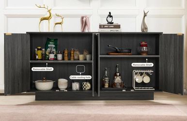 Grey Oak Flutted Cabinet