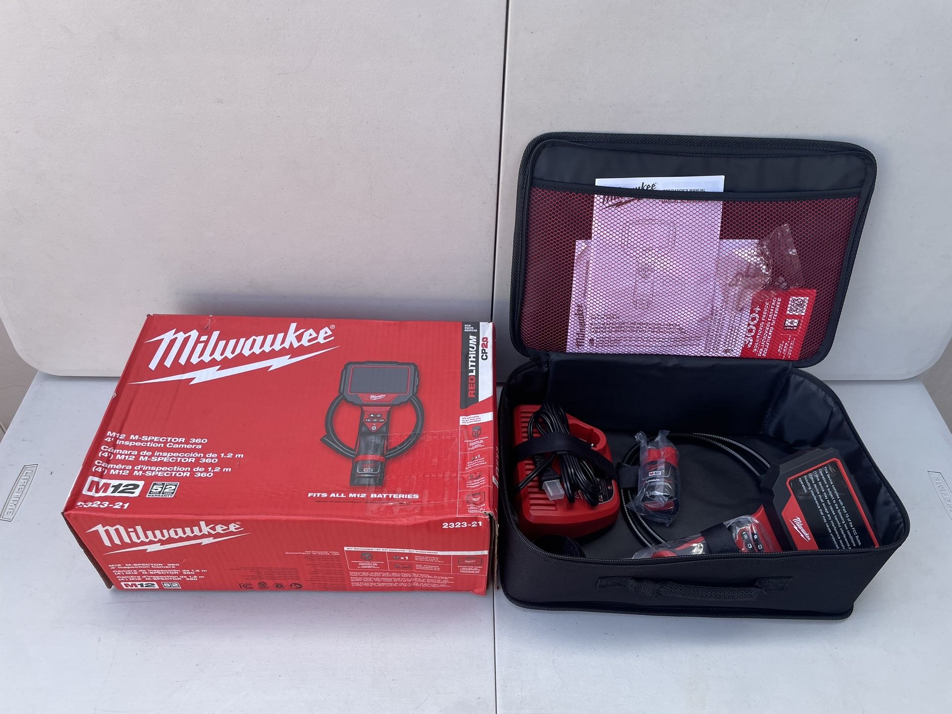 Milwaukee M12 M-Spector 360 /4” Inspection Camera Complete Kit M12 Battery 2.0 And Charger Model 2323-21