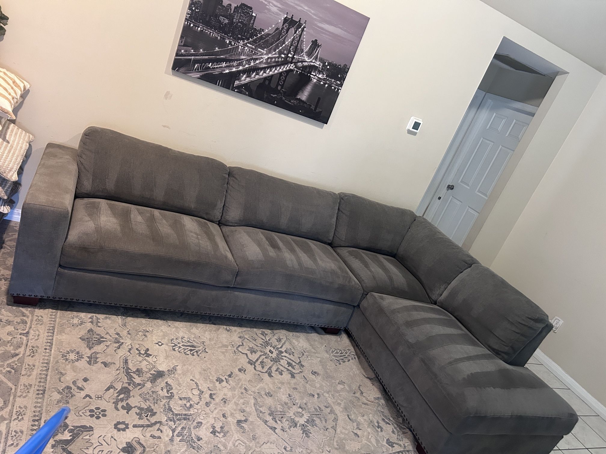 Gray Sectional Couch With Free Delivery To Local Buyers 