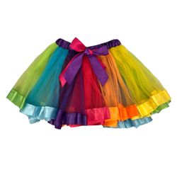 Rainbow Girls Skirt Party Fancy Tutu Dress Up Size L