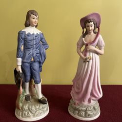 Vintage FBIA Porcelain Figurines “Blue Boy” And “Pinkie” 12” Tall