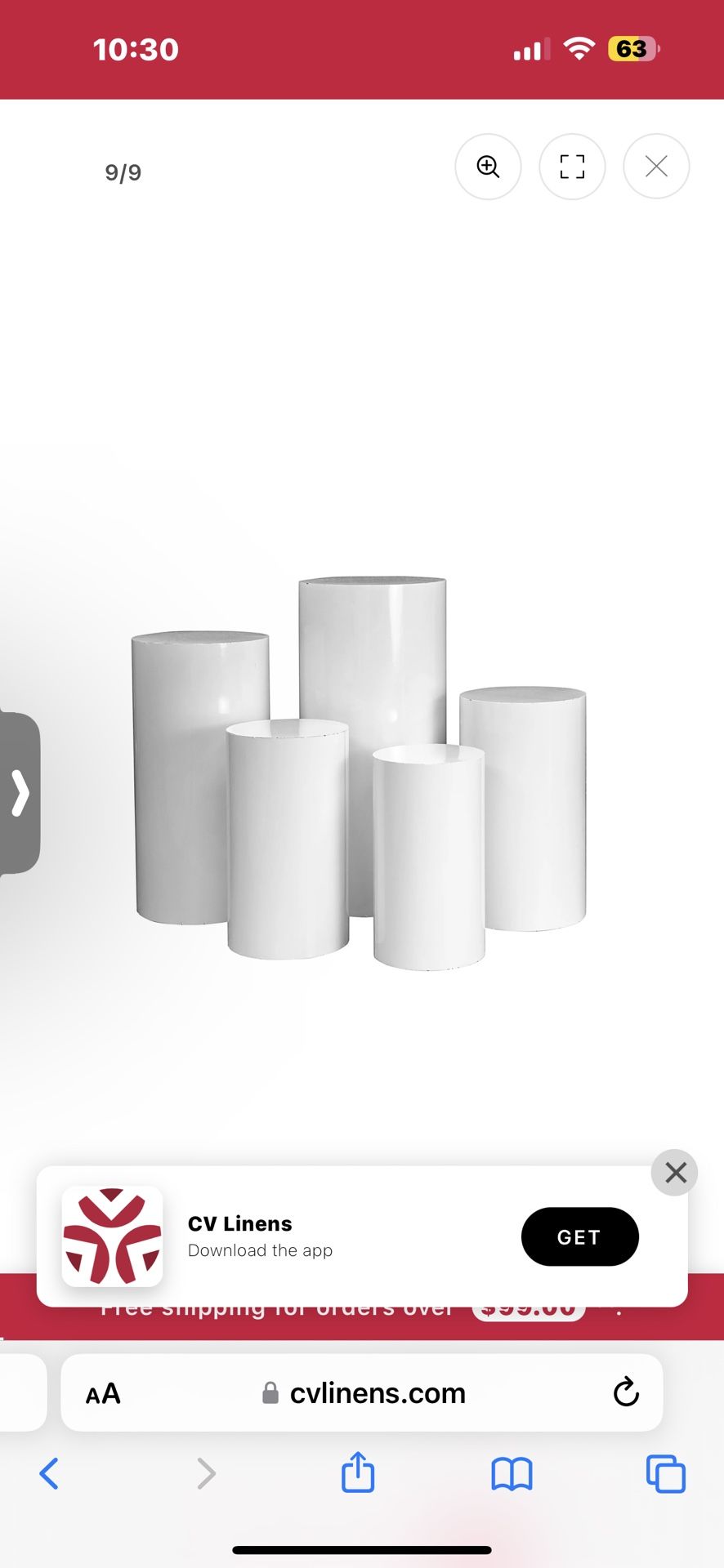 5 set of cylinders (rent)