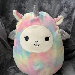 12” Tie Dye Unicorn Squishmallow Plush Toy