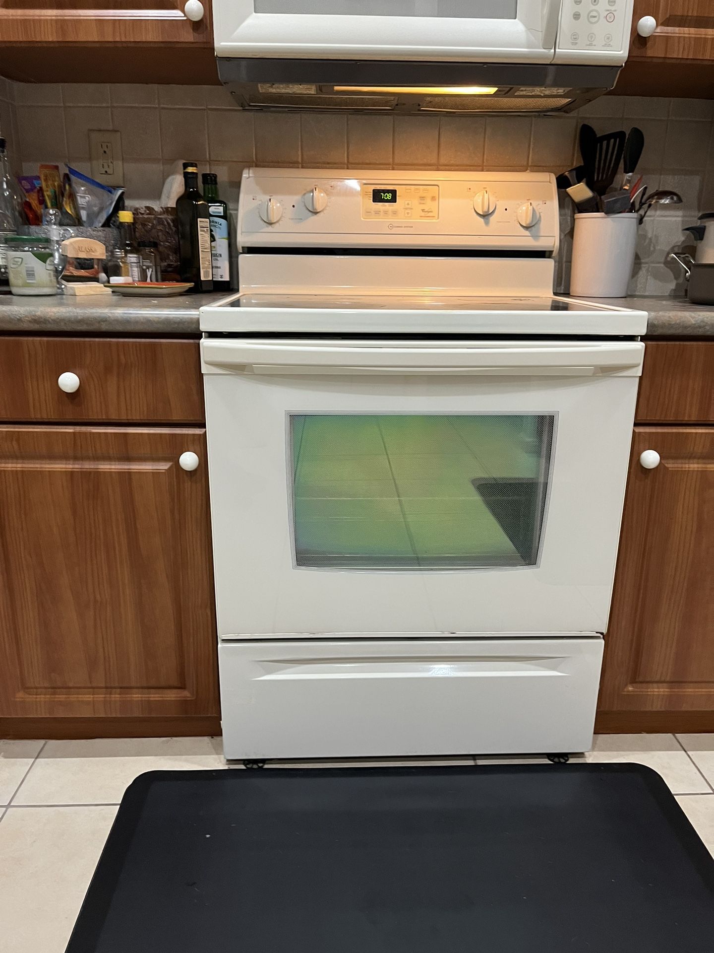 Stove, Microwave Over Oven, Dishwasher, Refrigerator, Washer, Dryer