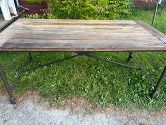 Restoration hardware flat iron table 6’