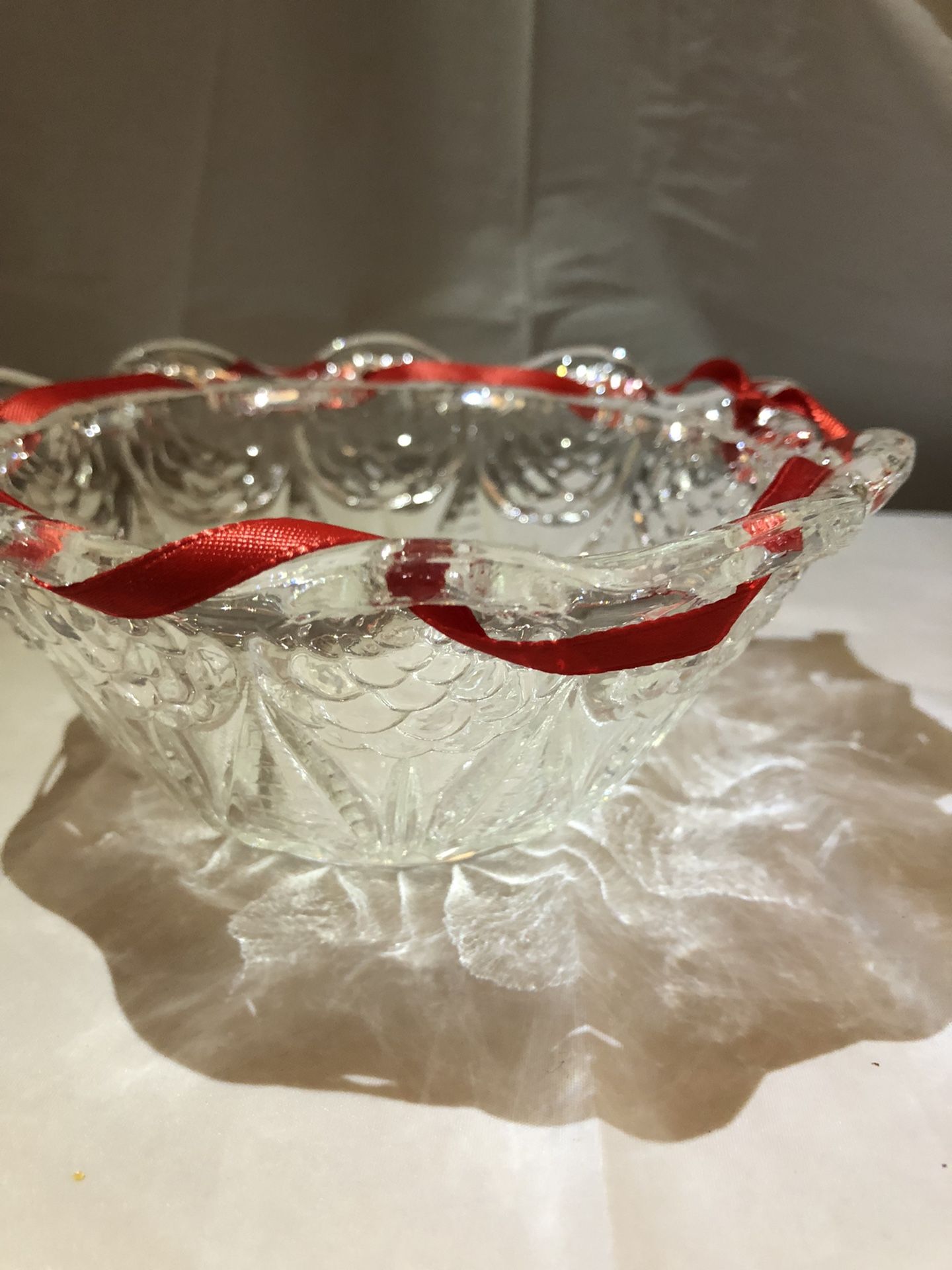 Vintage Clear Cut Glass Flare Edge Serving Bowl