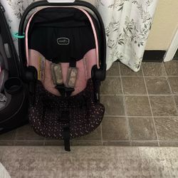 Even Flo Pink And Black Infant Car seat