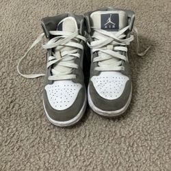Grey Air Jordan 1s Size 4Y