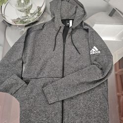 Men's Adidas Large Gray Sweater Double Knit