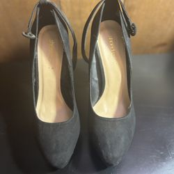 Black Suede 3” Heeled Mary Jane’s
