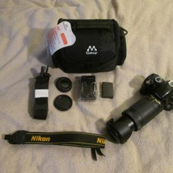 Nikon D3000 With 70-300mm Lens And Accessories


