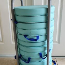 12 Floor Cushions and Cart