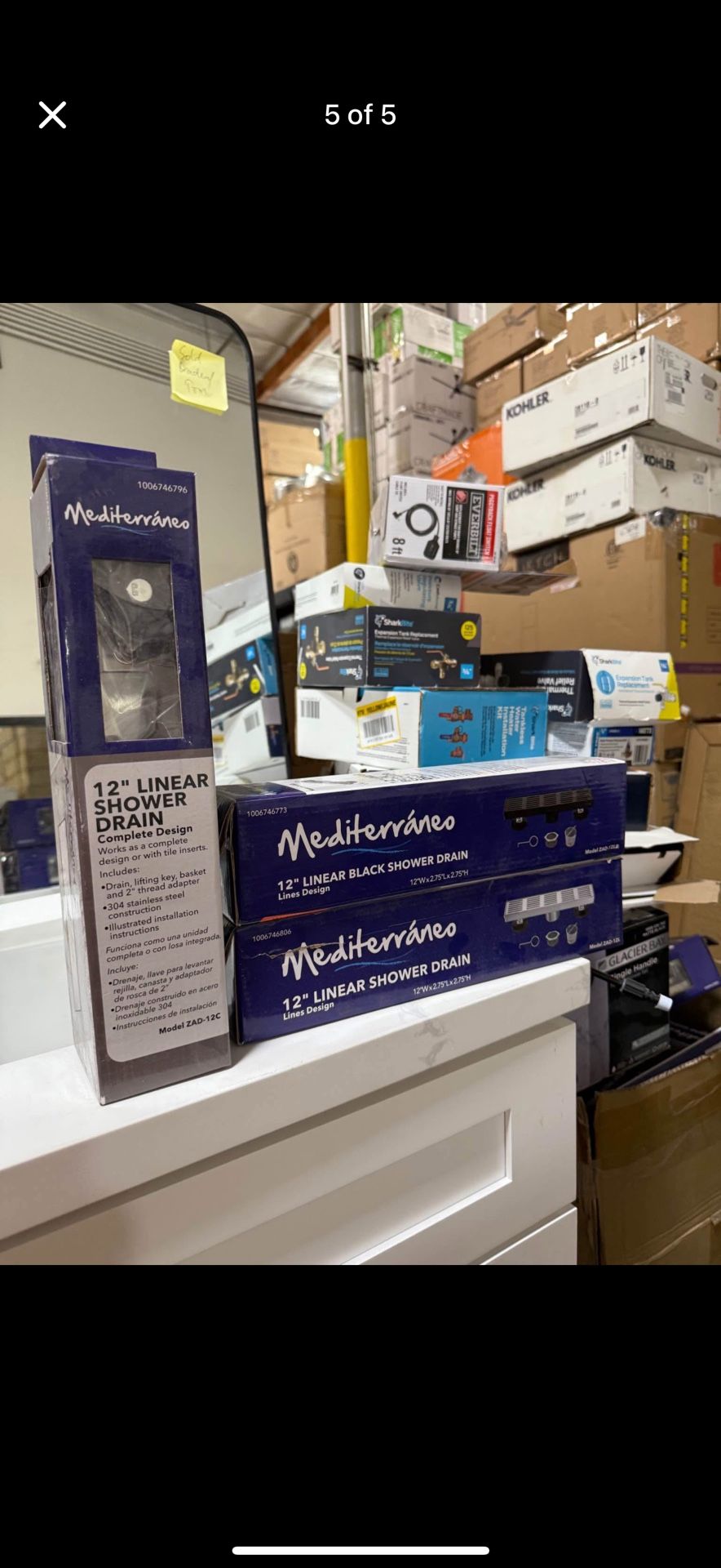 Mediterraneo 12 in. Solid Lineal Shower Drain