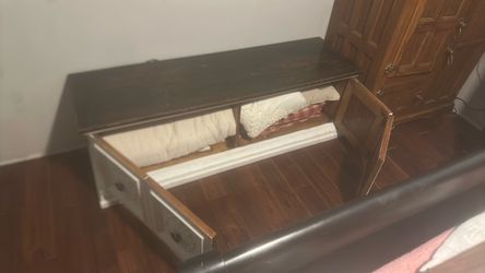 Wood Dresser with Open Drawers