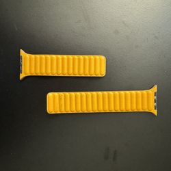 Yellow Leather Apple Watch Band