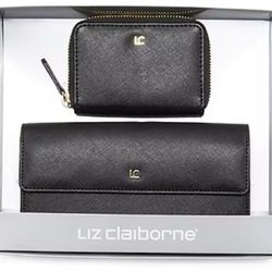 Liz Claiborne 2pc Wallet Set in Black