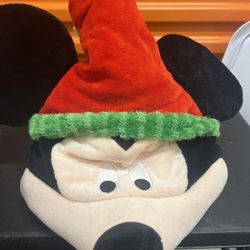 Disney  Mickey Mouse Christmas Hat Animated Musical Plush Adjustable jingle bell