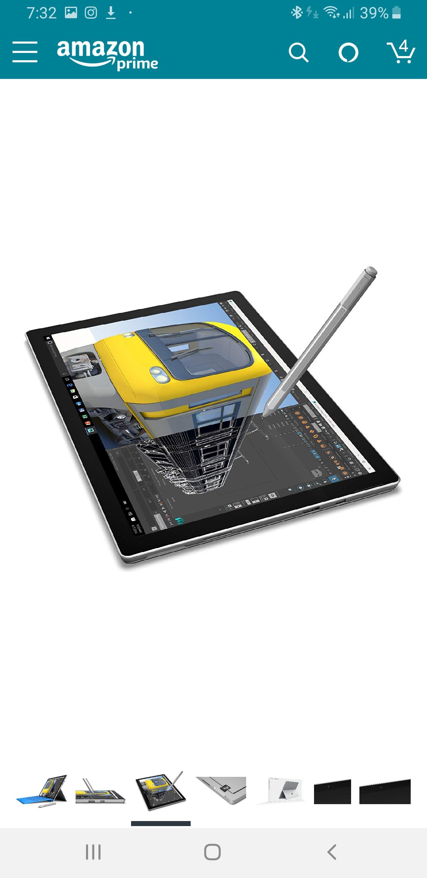 Microsoft Surface Pro 4 (256 GB, 8 GB RAM, Intel Core i7)...