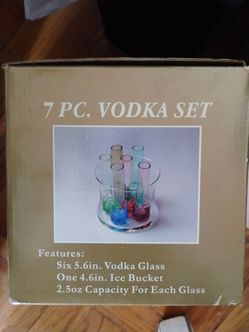 7-Piece Vodka Glass Set with Ice Bucket