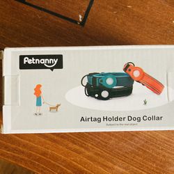 PETNANNY  Airtag Dog Collar, PETNANNY Reflective Dog Collar with Airtag Holder Case, Padded