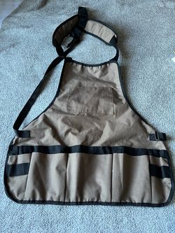 Tan and Black Nylon Gardening Tool Apron  with Buckle Straps