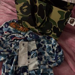 REAL BABY BLUE BAPE HOODIE