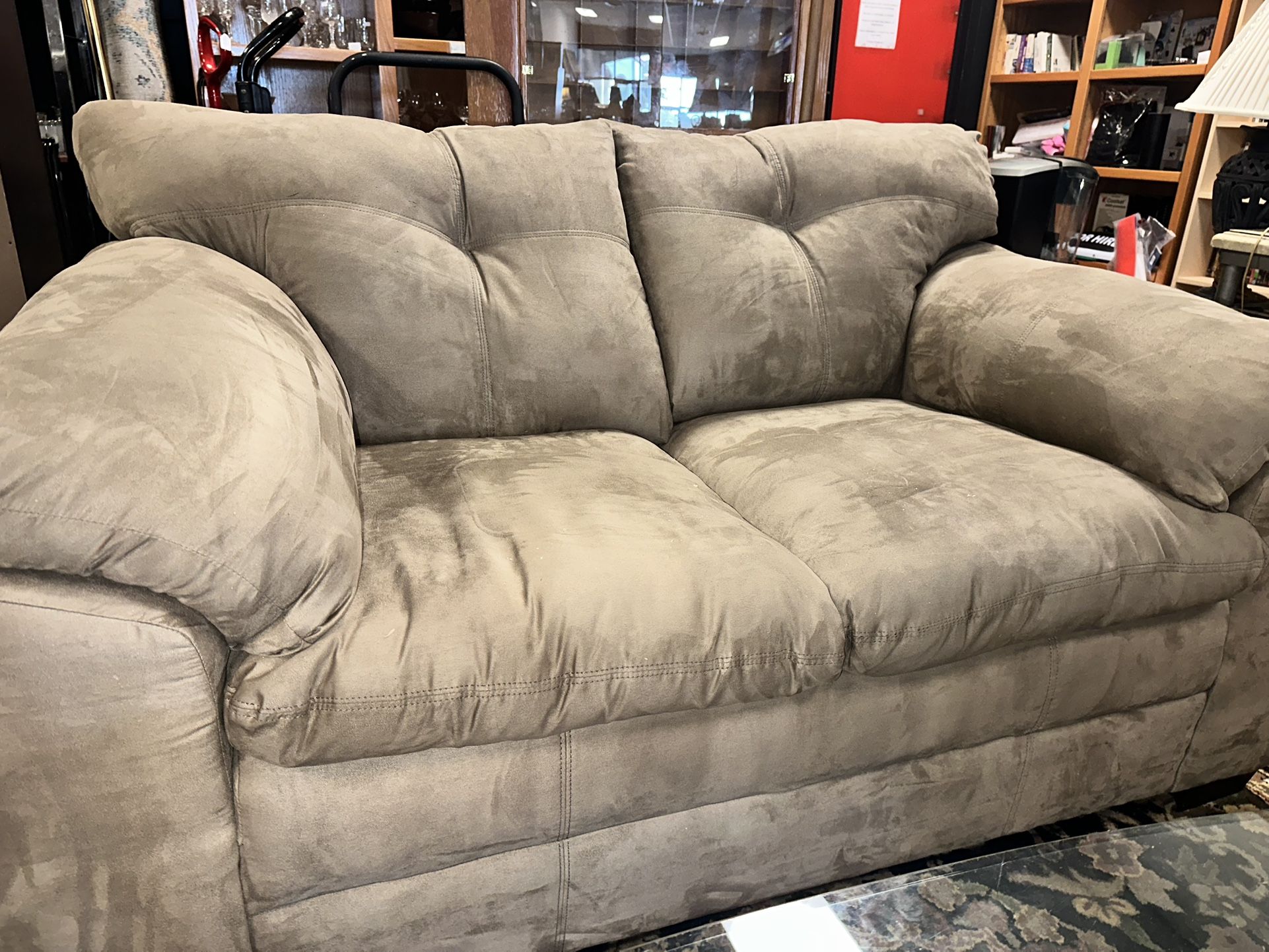 Gray Fabric Loveseat