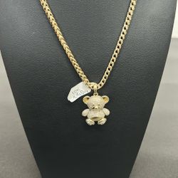 Italian Franco Chain/ Teddy Bear Charm