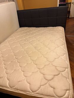 Queen bed frame with mattress