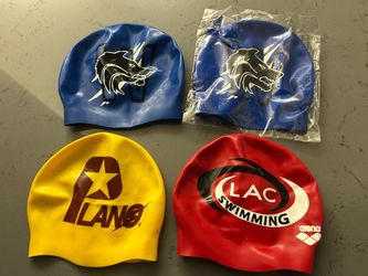 Silicon swim caps for Plano West HS swim team, Lakeside Aquatic Club (LAC) , City of Plano Swimmers (COPS)