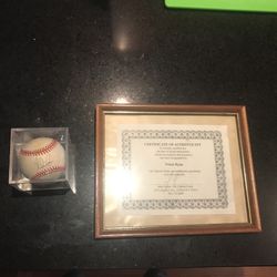 Nolan Ryan Autographed Baseball w/COA