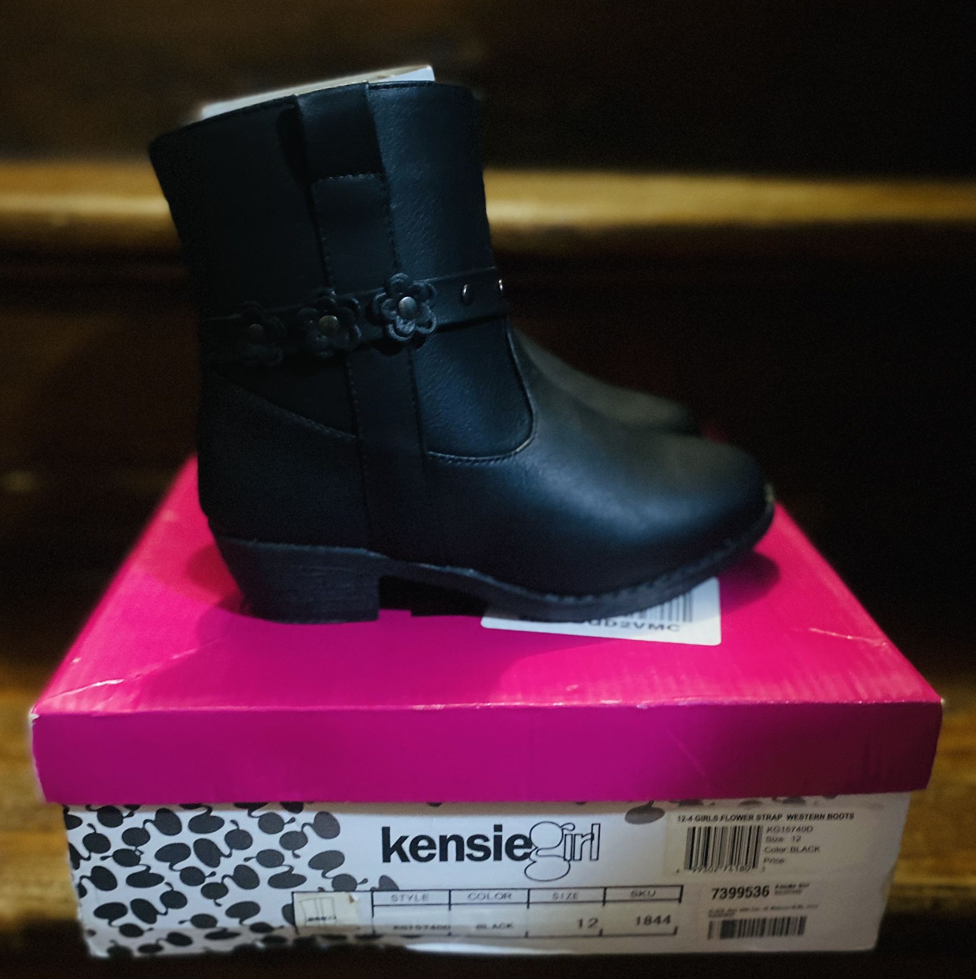 Kensie Girl black leather boots size 12