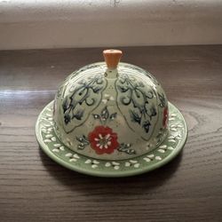 Floral Ceramic Butter Dish