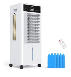 JRD Portable Air Conditioner, Portable Evaporative Air Cooler with Remote, 12H Timer, 4 Ice Pack, 2.4Gal Tank, 4 Mode&3 Speed, Mist Function, Swamp Co