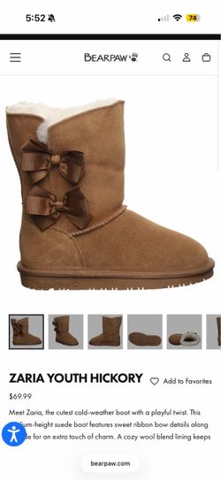 BRAND NEW - youth size 13 bearpaw boots with bows