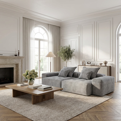 Denver 113" Oversized Chenille Tufted Modular Sectional Sofa with 4 Pillows and 2 Chaise Lounges