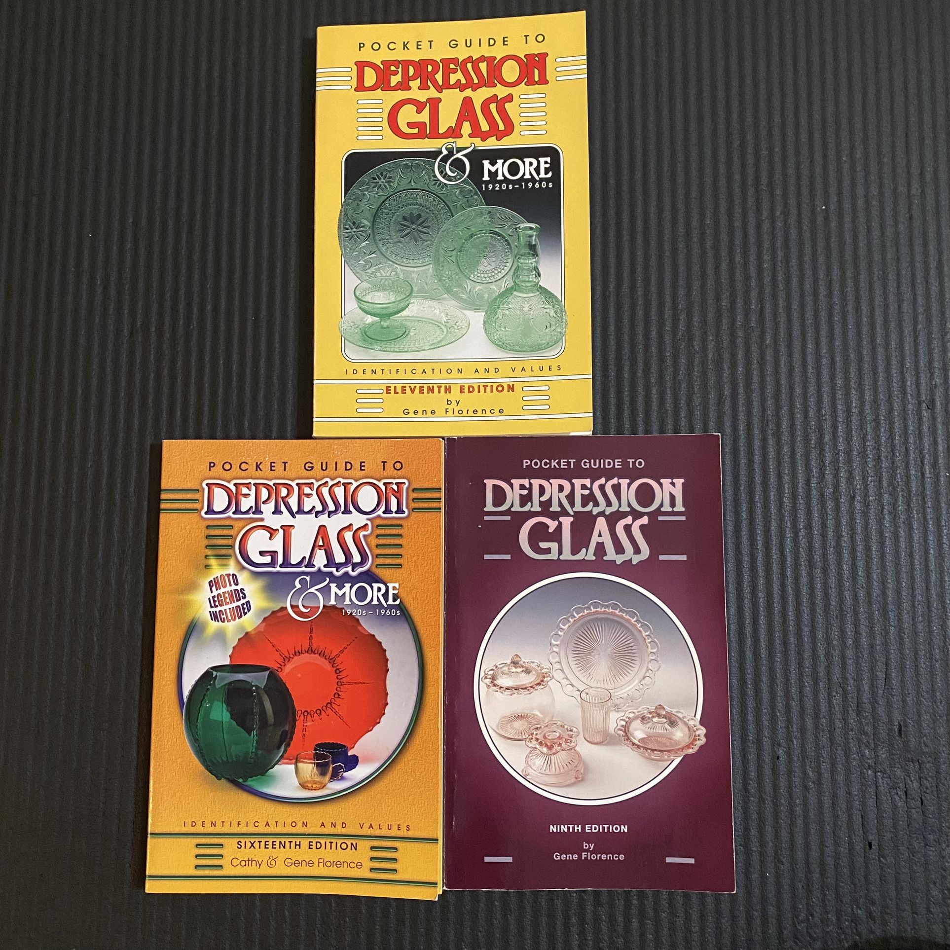 Lot of 3 Pocket Guide to Depression Glass & More Gene Florence