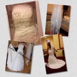 Oleg Cassini bride gown & vail
