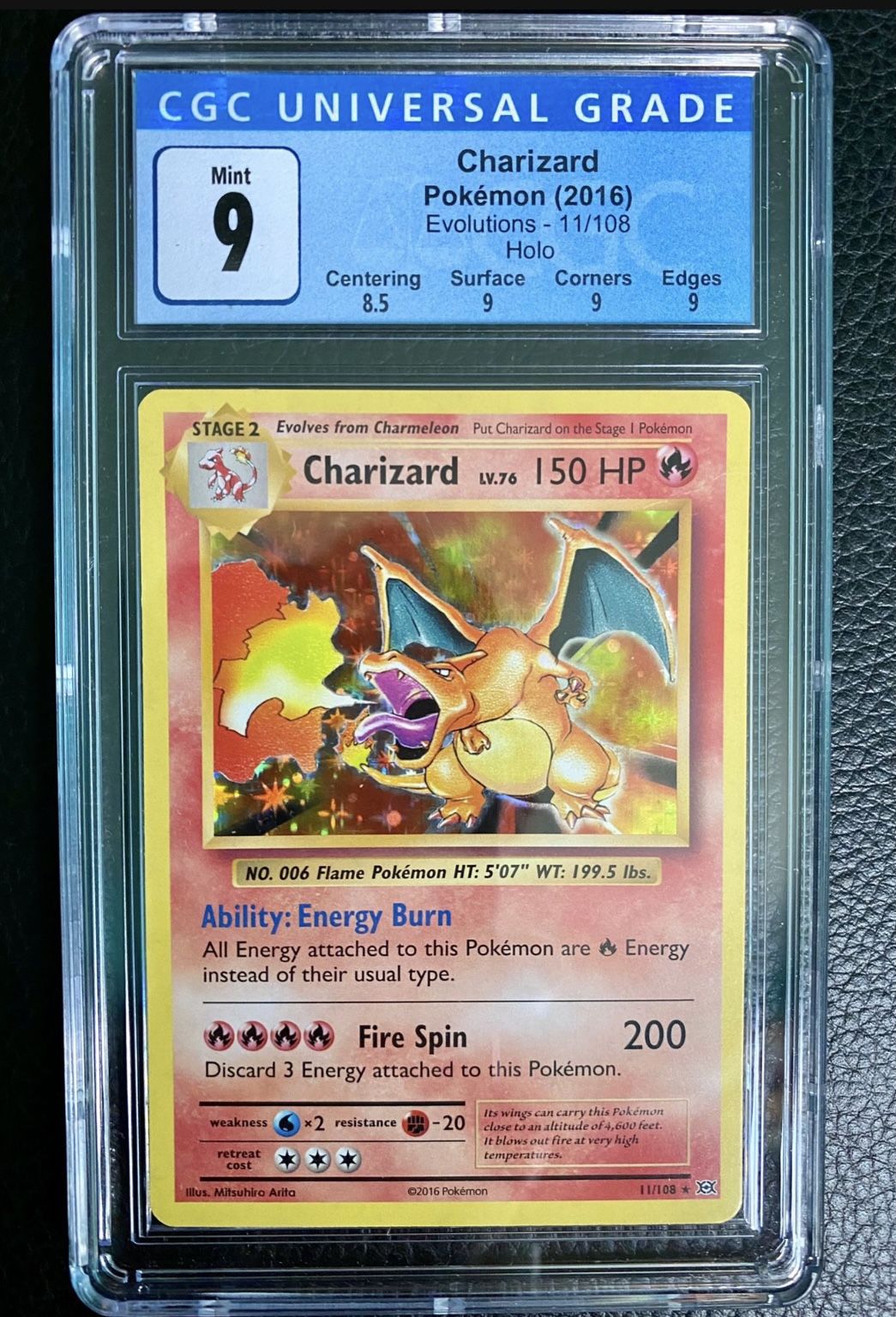 Pokémon 2016 Evolutions Charizard #11/108 RARE HOLO!!GRADED CGC 9 MINT W/Great Subgrades!! 🔥🔥🔥